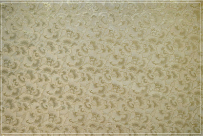 Gold Ginkgo Jacquard Fabric: Beige Costume Dress Satin (59"W)