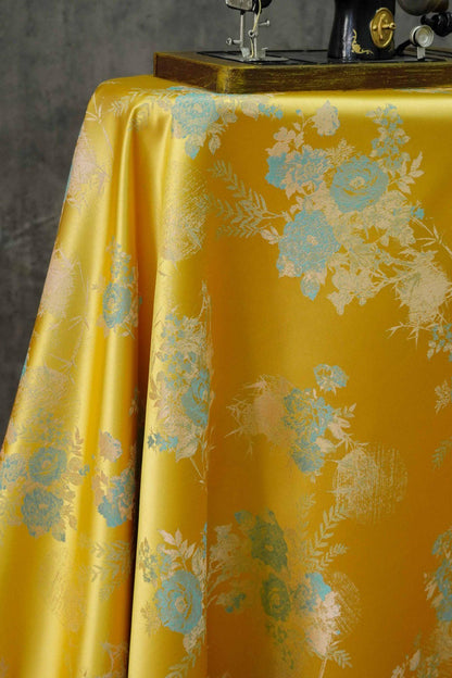 Tissu jacquard brocart style palais rétro : 150 cm de large, polyester pour robe