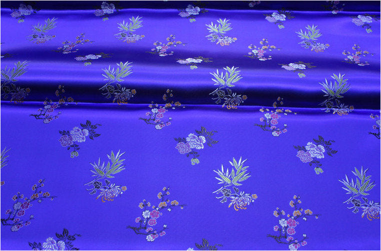 Floral Brocade Fabric: Silk Rayon Blend, 35" Wide