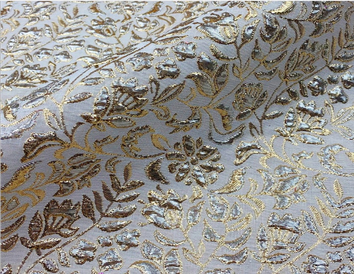 Metallic Paisley Brocade Fabric: Chinese Jacquard, 57" Wide