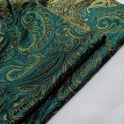 Gold Thread Paisley Jacquard Fabric - 56" Wide Designer Clothing