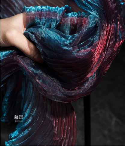 Reflective Organza Fabric: Mermaid Water Texture, 57" Wide
