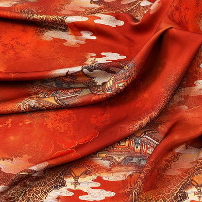 Ancient Buildings Print Fabric: Polyester Spandex Blend, 59" Wide