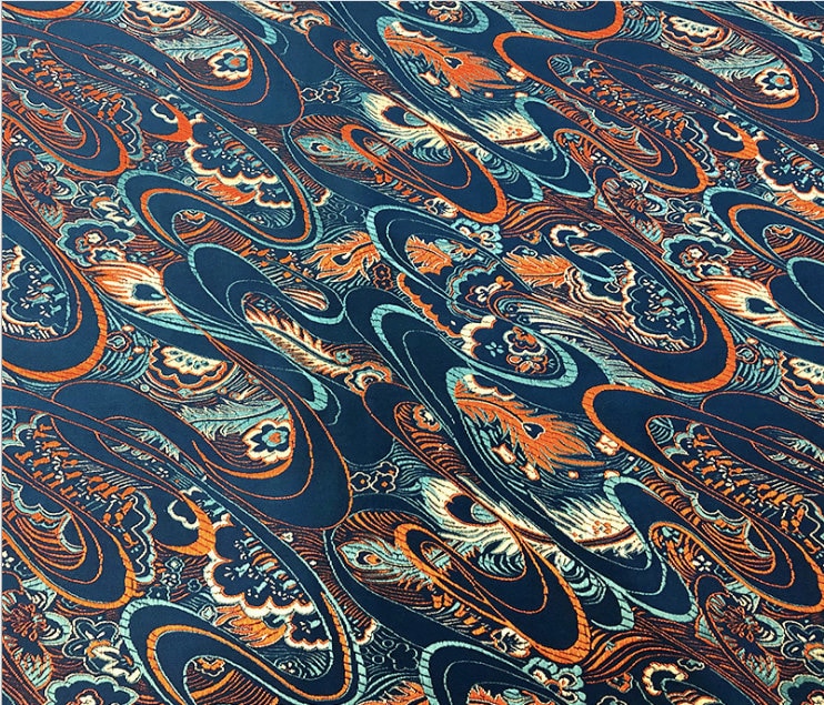 Phoenix Tail Silk Brocade Fabric: 29.5"W Upholstery & Sewing
