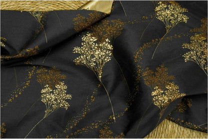 Tissu jacquard à fil doré : motif épis de blé rétro, 150 cm de large
