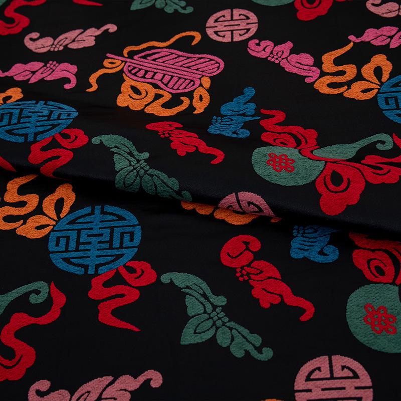 Colorful Gourd Silk Brocade Fabric: 55" Upholstery & Costume