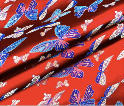 Butterfly Brocade Fabric: Silk Rayon Jacquard, Home Decor Cloth