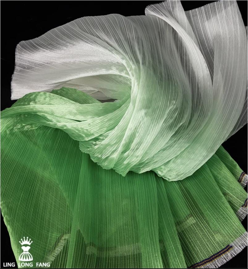 Shiny Crinkle Organza Fabric: 55" Wide Pleated Texture - Wedding & Gown Design