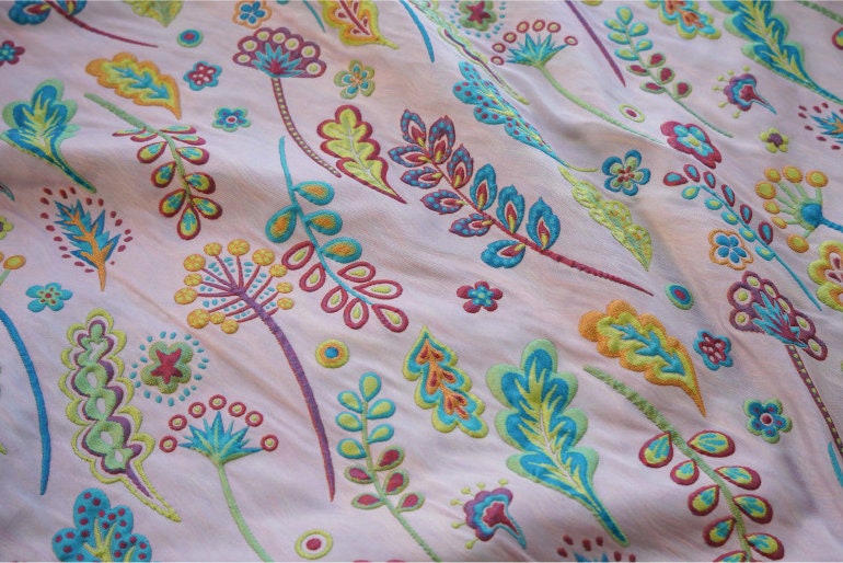 Floral Jacquard Woven Fabric: 3D Embossed Upholstery, Costume, Decor (55"W)