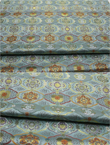 Japanese Floral Jacquard Brocade Fabric: Silk Rayon Blend (29.5" Width) - Poppylollipop