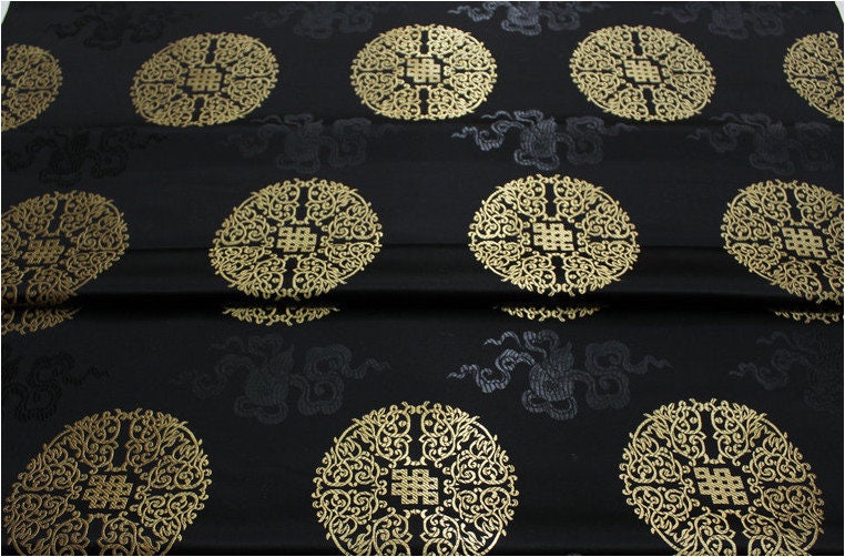 Chinese Brocade Fabric: Mongolian Gown Style, 29.5"W