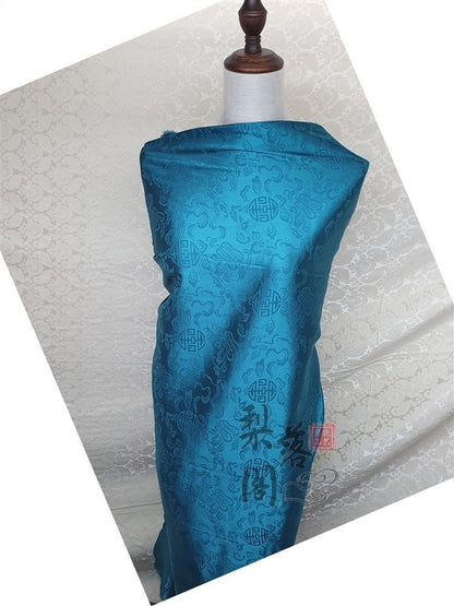 Tissu satin jacquard à motif floral : tissu pour costumes de cosplay chinois antique, largeur 152 cm (60 pouces) - Vendu au mètre