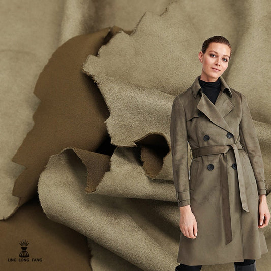 Tissu extensible en imitation daim : mélange de polyester et d’élasthanne, largeur 147 cm