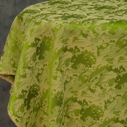 Green Wave Jacquard Fabric: Embossed Upholstery, Costume, & Bedding (59"W)