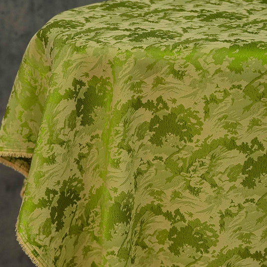 Tissu jacquard Green Wave : ameublement gaufré, costumes et literie (150 cm de large)