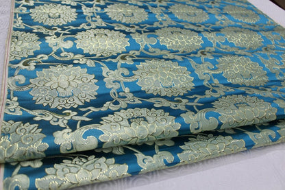 Floral Jacquard Brocade Fabric: Chinese Mongolian Style (29.5" Wide)