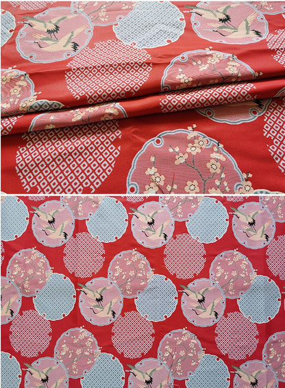 Crane & Plum Blossom Jacquard Fabric: Cheongsam Qipao Sewing Material