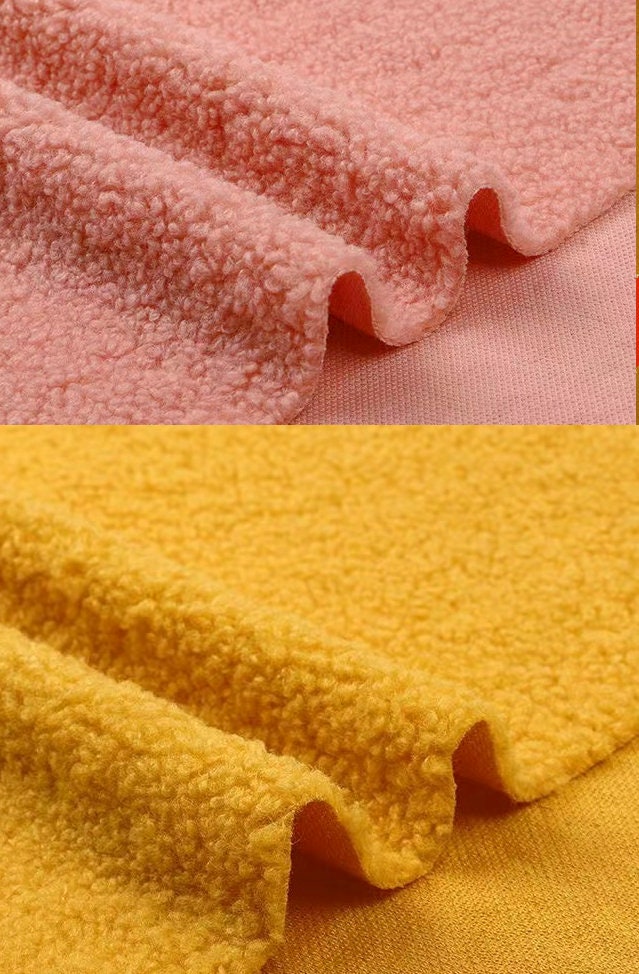 Tissu polaire corail duveteux : maille polyester, 160 cm de large – au mètre