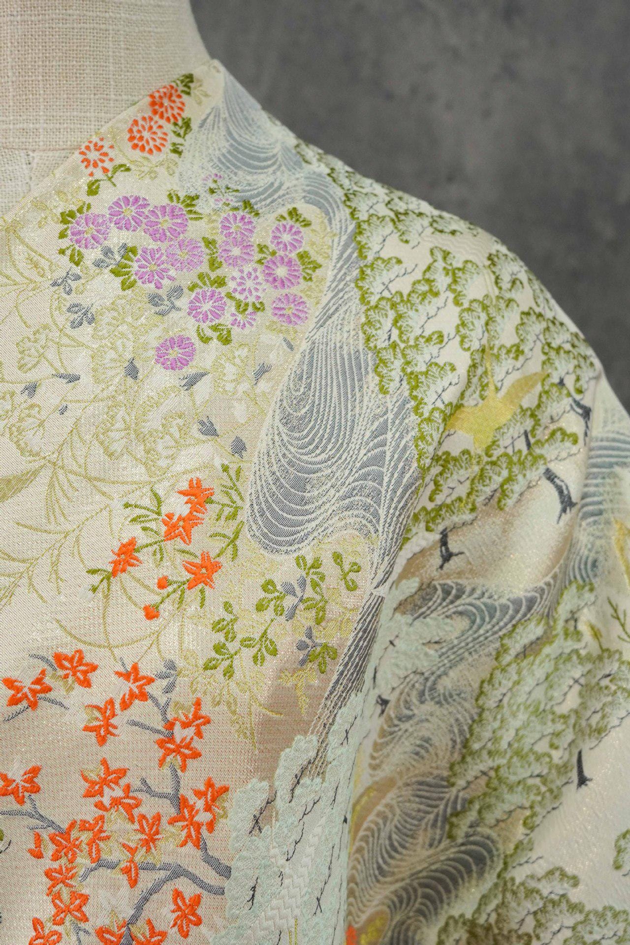 Jacquard Upholstery Fabric: Chinese Painting Pattern, Gold Thread (59" Wide, By The Meter)