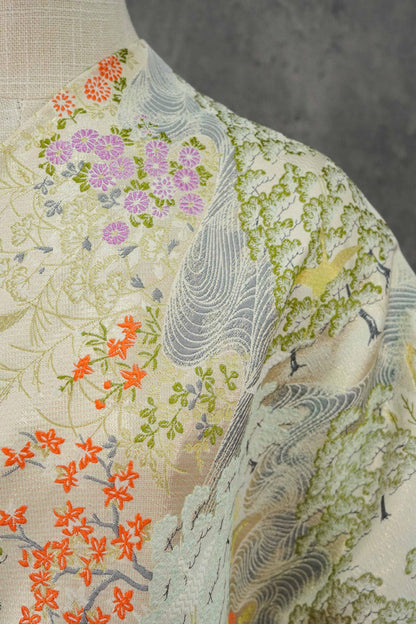 Jacquard Upholstery Fabric: Chinese Painting Pattern, Gold Thread (59" Wide, By The Meter)