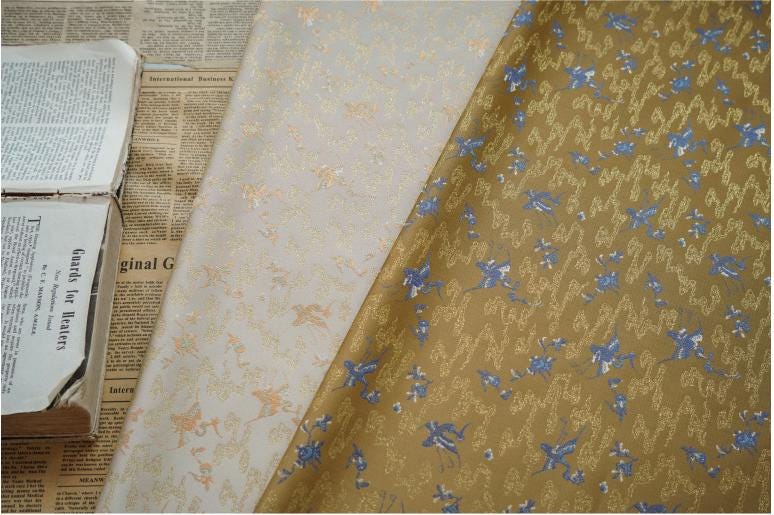 Gold Thread Jacquard Fabric: 3D Oil Painting Texture, 55" Wide