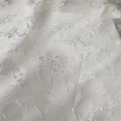 Tissu organza à fil argenté : texture jacquard 3D en relief - 145 cm de large