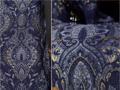 Palace Jacquard Damask Fabric: Retro Upholstery & Sewing - 55"W