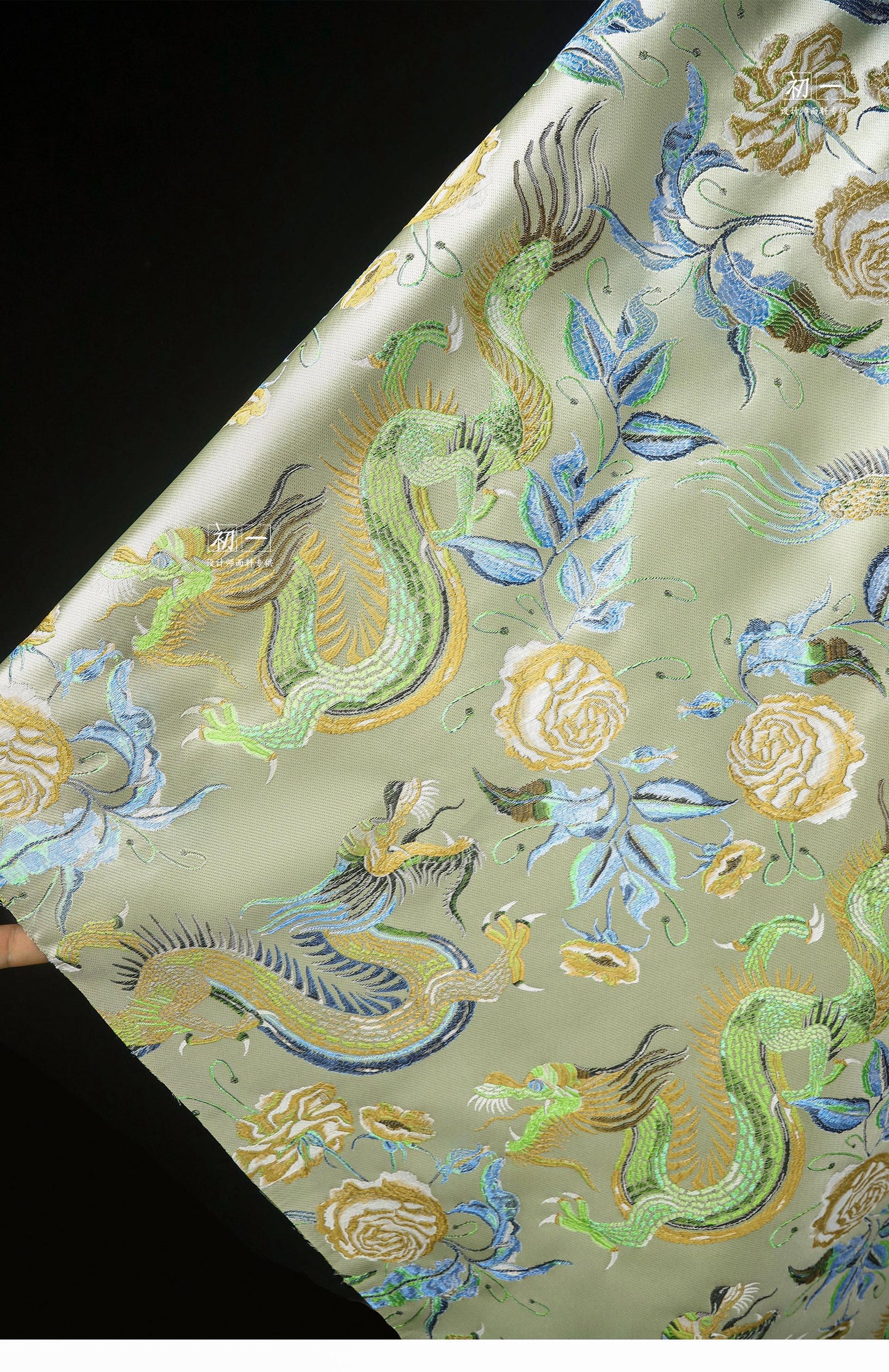 Dragon Jacquard Fabric: 59"W Polyester Damask for Sewing & Decor