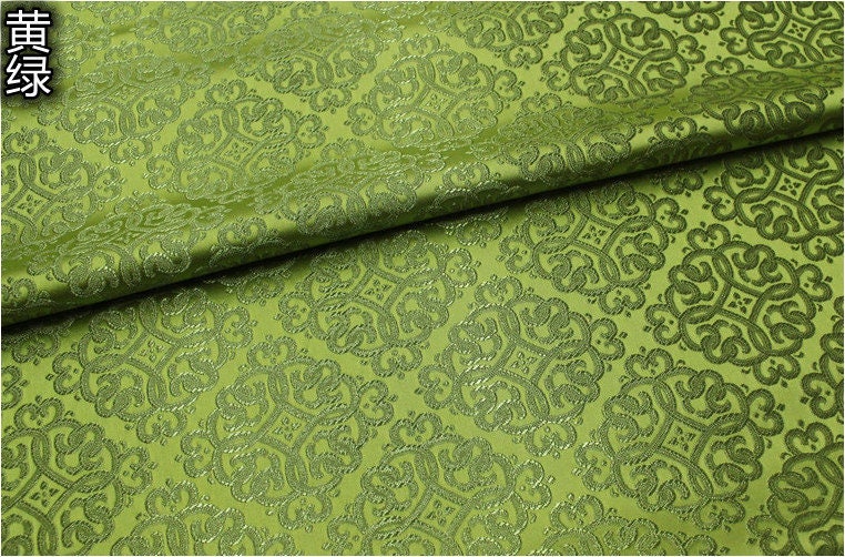Silk Brocade Fabric: Mongolian Tibetan Style, 29.5"W, Costume & Decor