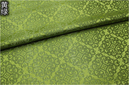 Silk Brocade Fabric: Mongolian Tibetan Style, 29.5"W, Costume & Decor
