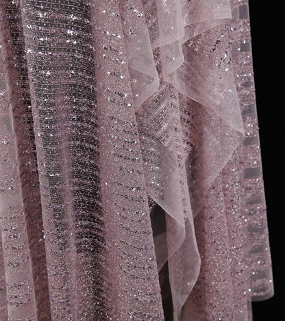 Metallic Foil Mesh Fabric, Ethnic Style, Costume, Decor - 60"