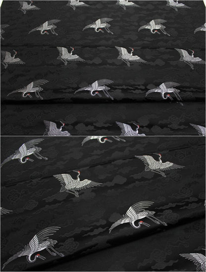 Crane Brocade Fabric: Colorful Cheongsam Qipao Material