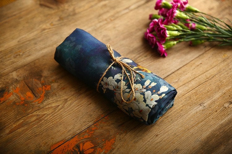 Jade Green Floral Ramie Fabric: Natural Fiber, Upholstery & Sewing (57"W)