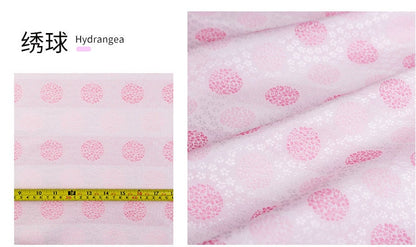 Japanese Nishijin Silk Brocade Fabric: Pink Hydrangea Jacquard (59" Width)