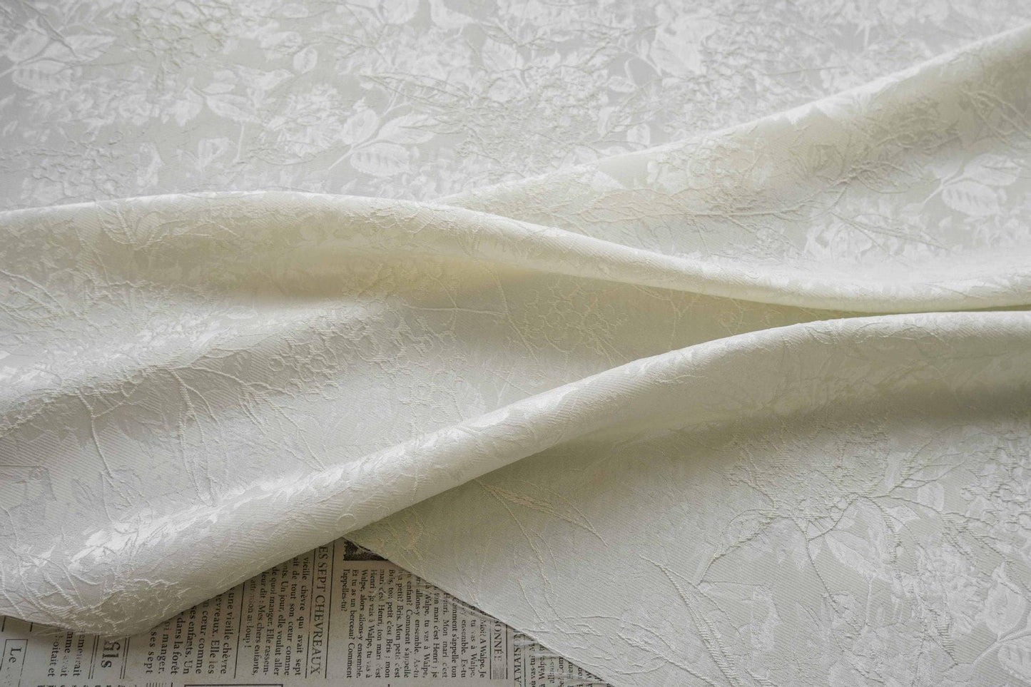 Chinese Style Embossed Jacquard Fabric ��� Abstract Floral Vine Dark Pattern Brocade for Sewing, Dressmaking, Home Decor, Upholste"Wide