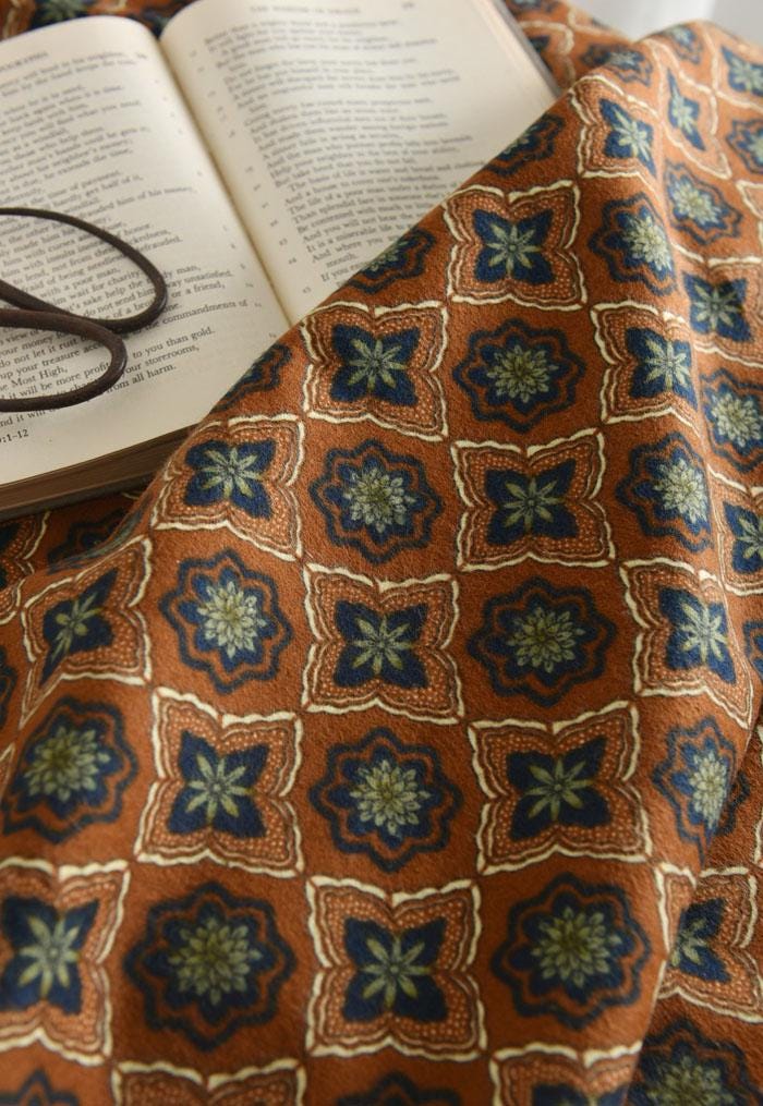 Tissu de coton japonais : imprimé floral à carreaux, matériel de couture
