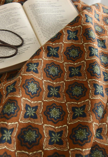 Tissu de coton japonais : imprimé floral à carreaux, matériel de couture