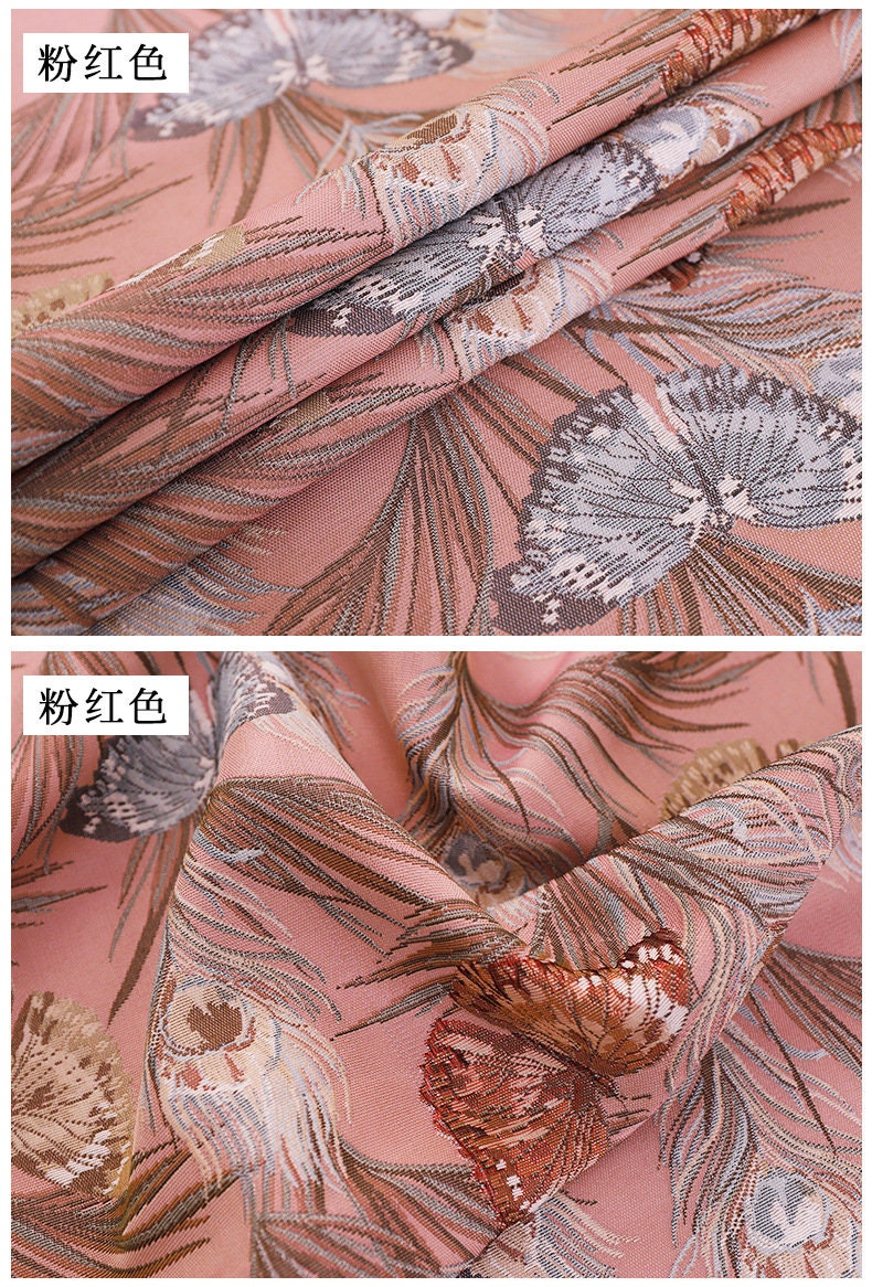 Butterfly Jacquard Fabric: 57"W Polyester Upholstery & Costume
