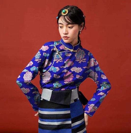 Tissu brocart de rayonne à fleurs Xiangyun : ameublement, costumes, décoration (au mètre)