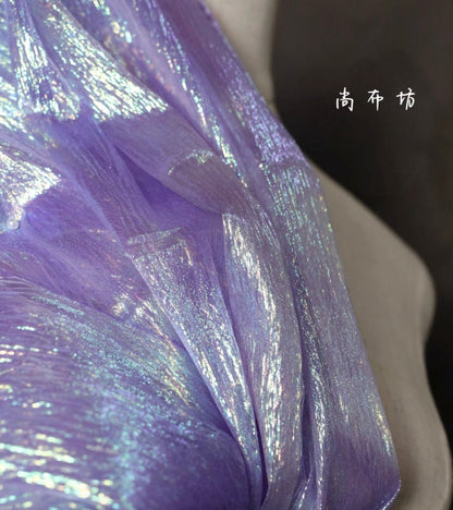 Bright Purple Pleated Mesh Fabric, Cosplay, Wedding, DIY