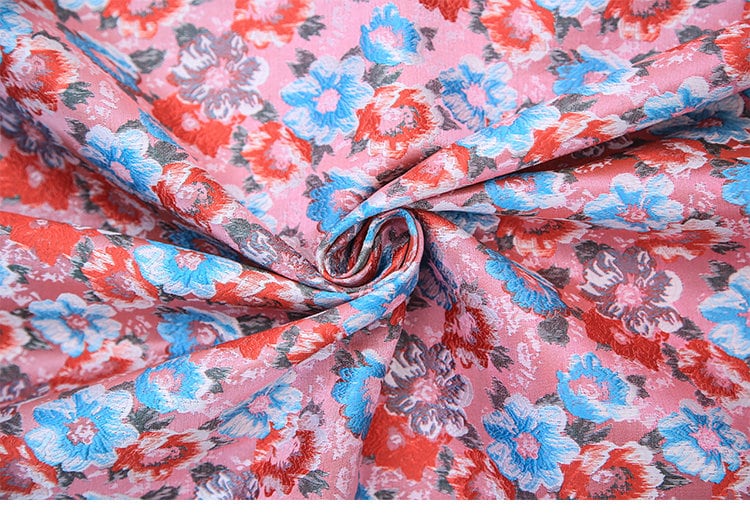 Floral Brocade Jacquard Fabric: 35"W Rayon Dress Fabric