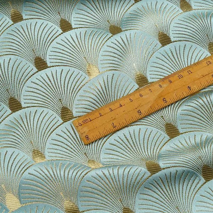 Tissu brocart à feuilles de ginkgo : 150 cm de large, mélange de rayonne et de satin
