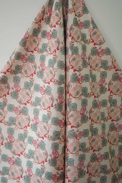 Gold Thread Jacquard Fabric: Chinese New Year Design, 65" Wide