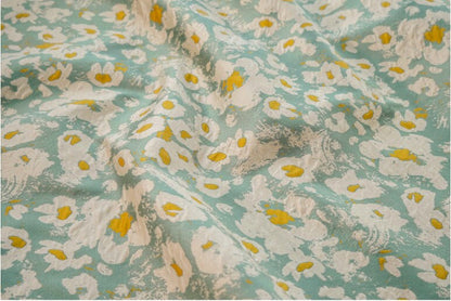Reversible Jacquard Fabric: Embossed Floral Oil Painting, 59"W