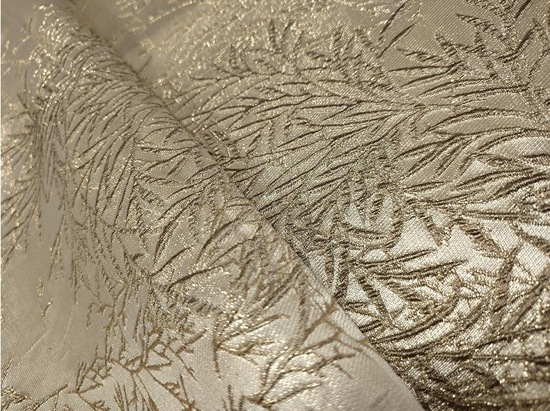 Gold Bamboo Jacquard Fabric: 59" Wide Upholstery & Costume