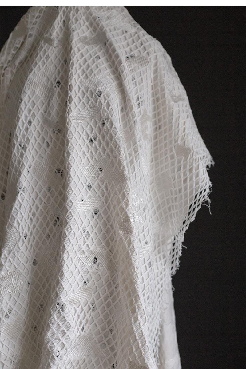 Embroidered Jacquard Denim Fabric: 3D Weave Cotton, Thick Jacket Material