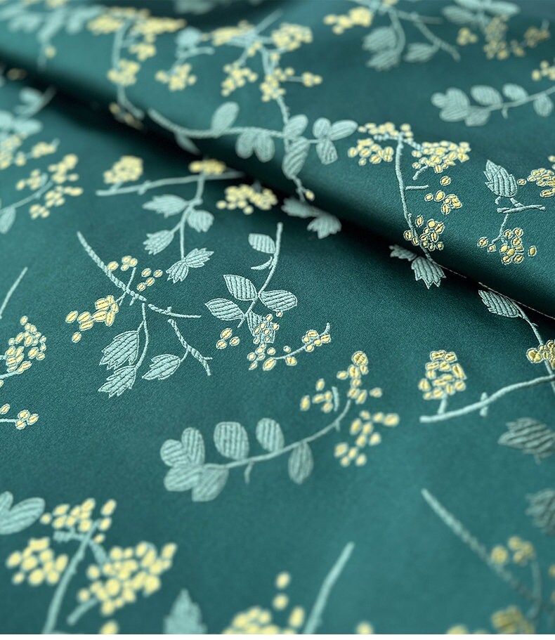 Grape Blossom Silk Brocade Fabric: 29.5"W Cheongsam Qipao Sewing