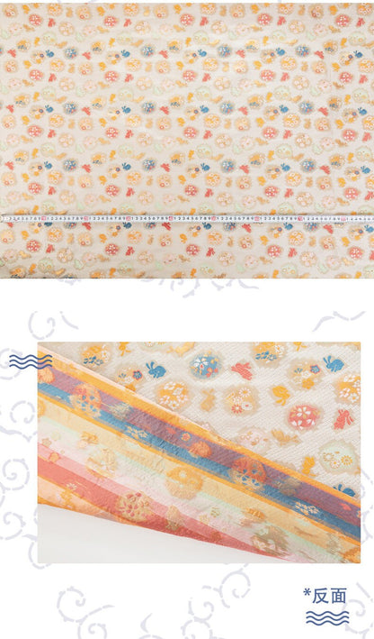 Nishijin Japanese Brocade Fabric: Easter Bunny Jacquard Silk Blend (59" Wide)