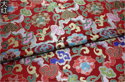 Floral Jacquard Brocade Fabric: Chinese Mongolian Style (By The Meter) - Poppylollipop