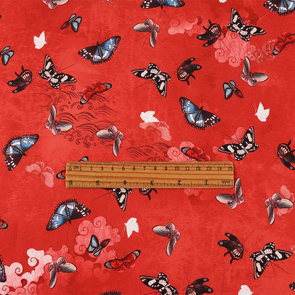 Butterfly Print Silk Satin Fabric - 59" Wide - Sewing & Upholstery